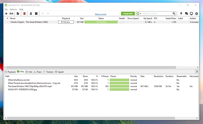uTorrent Download Seeding