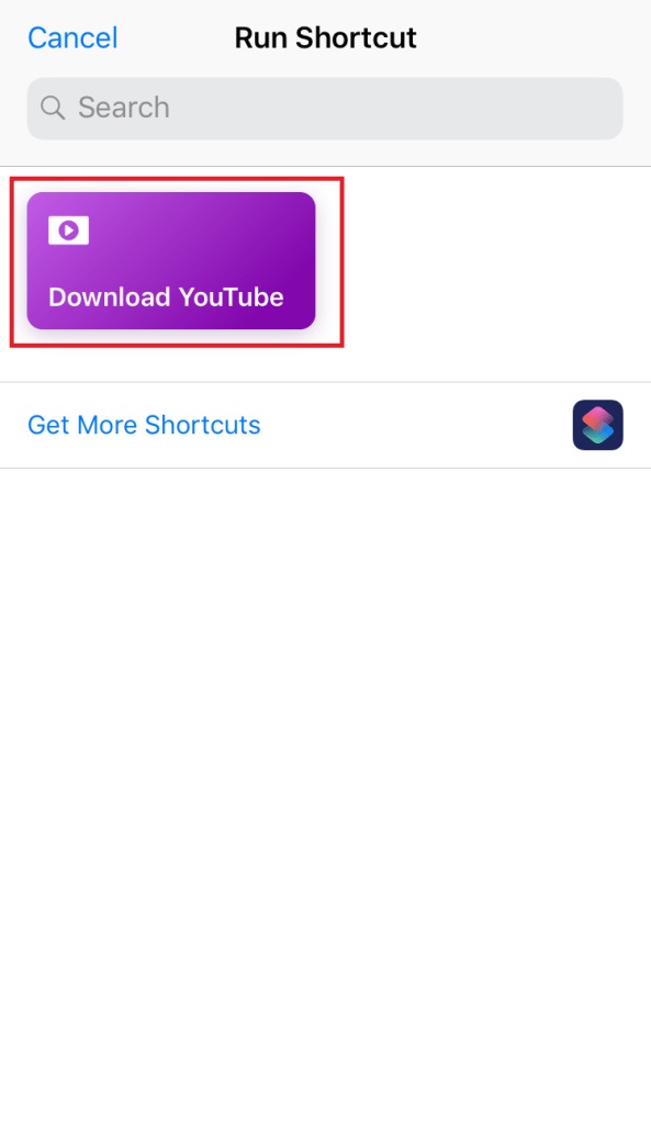 youtube to mp3 iphone shortcut