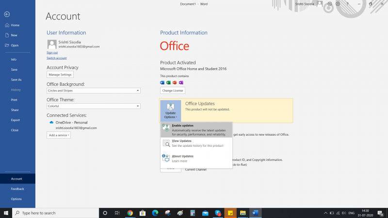 Update Microsoft Office apps