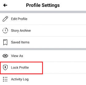 Lock Facebook Profile