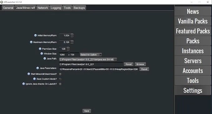 minecraft new launcher allocate more ram