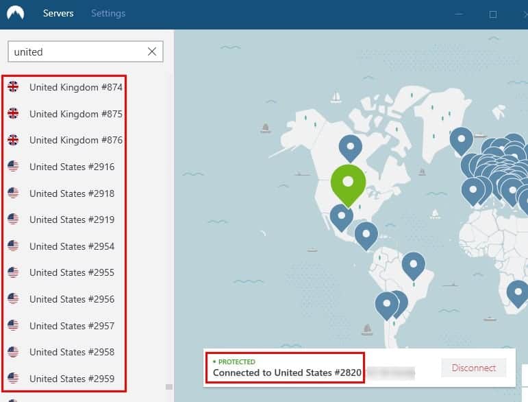 Change NordVPN Servers